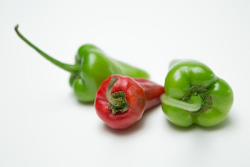 Close up of  paprika on white background