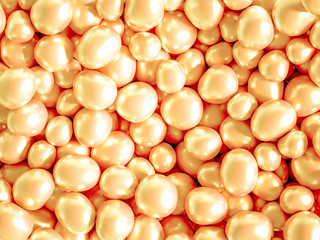 Beautiful background with beads, particles and simulation. 3d illustration, 3d rendering.