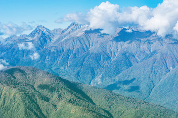 Caucasus mountains at sunset time. Sochi. Russia.
