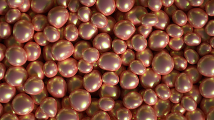 Beautiful background with beads, particles and simulation. 3d illustration, 3d rendering.