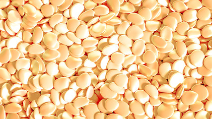 Beautiful background with beads, particles and simulation. 3d illustration, 3d rendering.