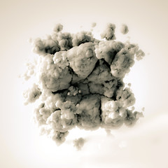 Cloud isolated, steam, smoke. 3d illustration, 3d rendering.