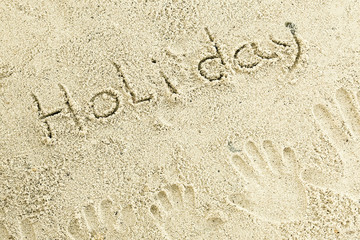 beautiful pattern on the sea sand on nature background