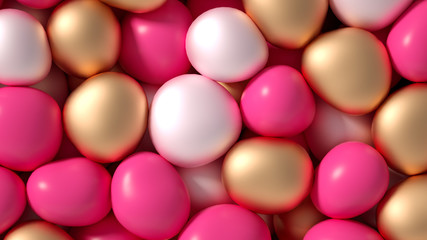 Beautiful background with beads, particles and simulation. 3d illustration, 3d rendering.