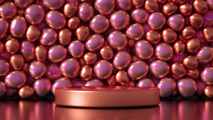 Beautiful background with beads, particles and simulation. 3d illustration, 3d rendering.