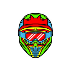 cross helmet vector