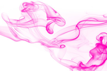 Beautiful pink smoke abstract on white background fo design
