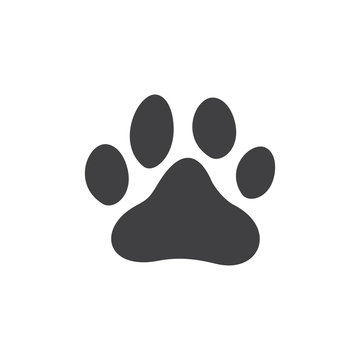 paw print icon, animal foot icon
