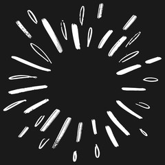 doodle design element. hand drawn of spark firework. vector illustration isolated on black background.