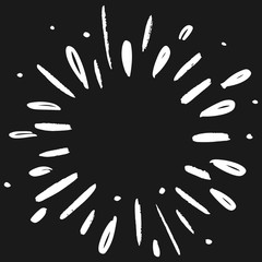 doodle design element. hand drawn of spark firework. vector illustration isolated on black background.
