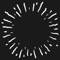 doodle design element. hand drawn of spark firework. vector illustration isolated on black background.
