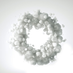 Cloud isolated, steam, smoke. 3d illustration, 3d rendering.