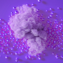 Beautiful background with beads, particles and simulation. 3d illustration, 3d rendering.