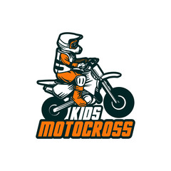 motocross kids design vector badge sticker patch logo t shirt illustration merchandise