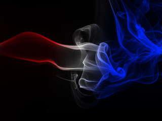 fire of colorful smoke abstract on black background for design