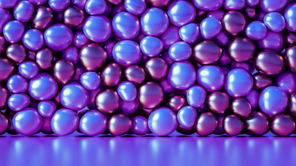 Beautiful background with beads, particles and simulation. 3d illustration, 3d rendering.