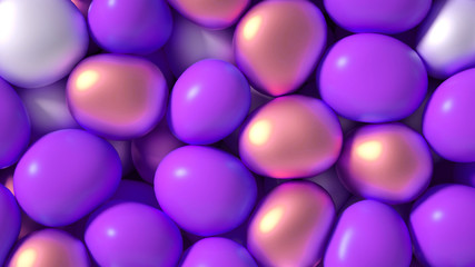 Beautiful background with beads, particles and simulation. 3d illustration, 3d rendering.