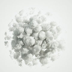 Cloud isolated, steam, smoke. 3d illustration, 3d rendering.