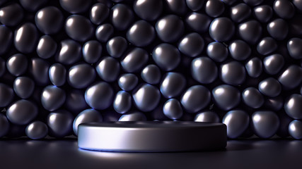 Beautiful background with beads, particles and simulation. 3d illustration, 3d rendering.