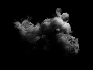 Cloud isolated, steam, smoke. 3d illustration, 3d rendering.