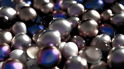 Beautiful background with beads, particles and simulation. 3d illustration, 3d rendering.