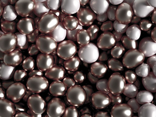 Beautiful background with beads, particles and simulation. 3d illustration, 3d rendering.