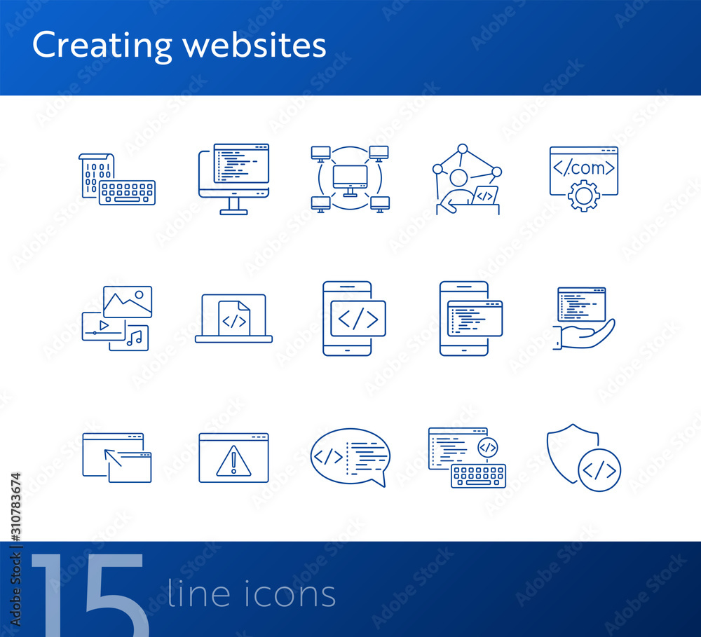 Poster creating websites icons