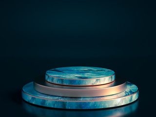 Beautiful, elegant, abstract background with metal and the texture of stone, marble and granite. 3d illustration, 3d rendering.