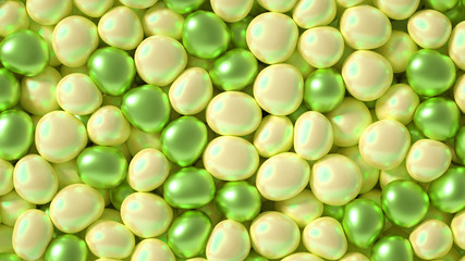 Beautiful background with beads, particles and simulation. 3d illustration, 3d rendering.