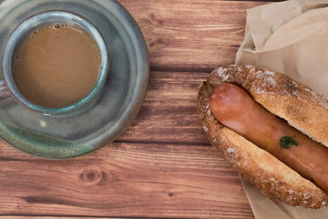 ホットドックで軽食