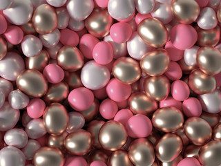 Beautiful background with beads, particles and simulation. 3d illustration, 3d rendering.
