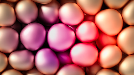 Beautiful background with beads, particles and simulation. 3d illustration, 3d rendering.