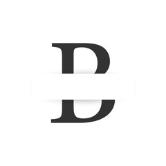 vector paper cut initial letter b logo design template