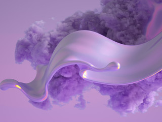 Beautiful background with beads, particles and simulation. 3d illustration, 3d rendering.