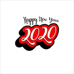 2020 new year template design simple typography