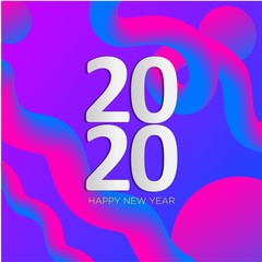 2020 new year template design modern gradient