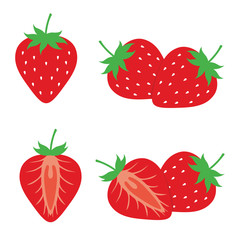Strawberry Vector Set Design Illustration