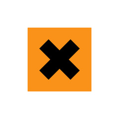 Fototapeta premium black risk cross on orange background icon