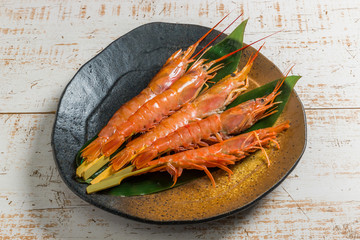 赤えび料理　Red shrimp seafood for skewers