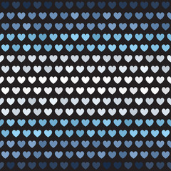 Striped heart pattern. Seamless vector background