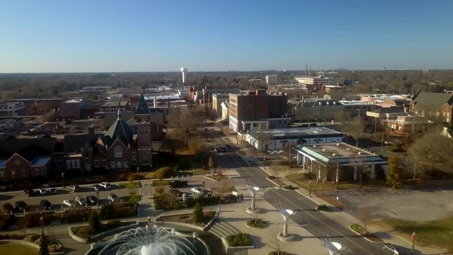 Epic Rock Hill SC Downtown Aerial in 4k!
