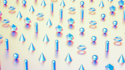 Beautiful background with geometric shape. 3d illustration, 3d rendering.