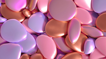 Beautiful background with beads, particles and simulation. 3d illustration, 3d rendering.