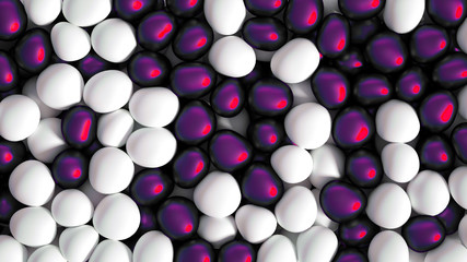 Beautiful background with beads, particles and simulation. 3d illustration, 3d rendering.