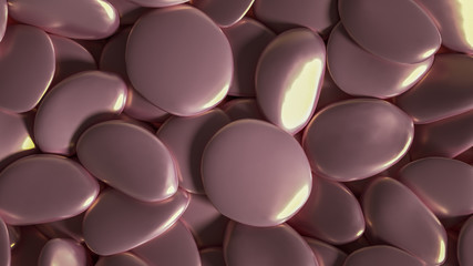 Beautiful background with beads, particles and simulation. 3d illustration, 3d rendering.