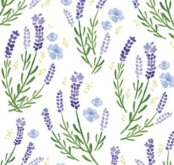 ラベンダー水彩の柄 © まるまる