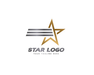 elegant star logo vector, luxury gold star design template