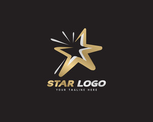 elegant star logo vector, luxury gold star design template