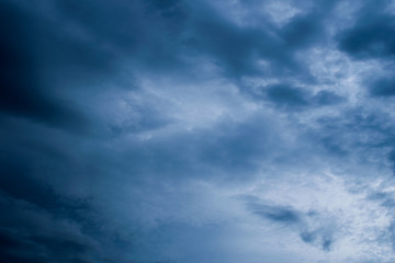 Fototapeta na wymiar landscape of clouds on the blue sky in rain day
