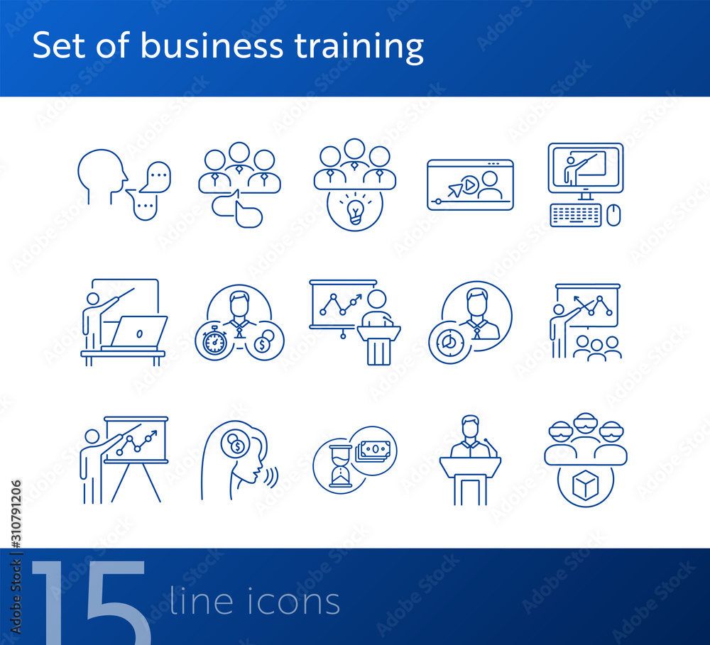 Canvas Prints Set of business training icons